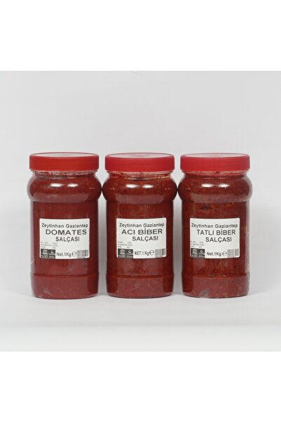 ZEYTİNHAN Gaziantepten  Ev Salçası Seti Acı-tatlı-domates 3x1kg 3lü
