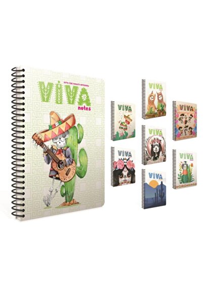 Gıpta Viva Notes Spiralli Karton Kapak Defter 17x24cm 80 Yaprak Kareli (4 Lü ...