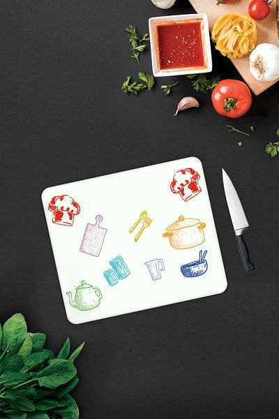 Decorita Colorful Board |   Glass Cutting Board - Glass Cutting Board |   White Background |   29cm X 34cm