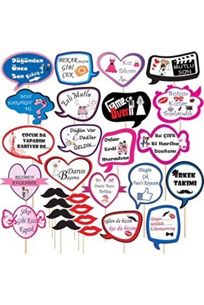 Happyland Düğün Fotoğraf Çekimi 21'li Konuşma Balonu - Pankartı