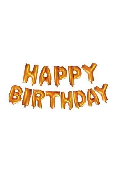 Happyland بالون عيد ميلاد سعيد من الفويل باللون الذهبي