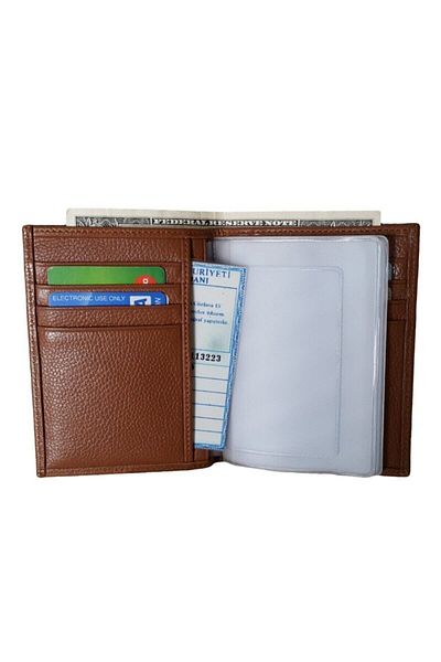 Zenga Δερμάτινο πορτοφόλι Tan Color, Auto License Case 708-4