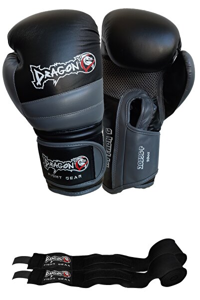 Dragondo Boks Eldiveni Ve Bandaj Siyah Renk 2'li Set