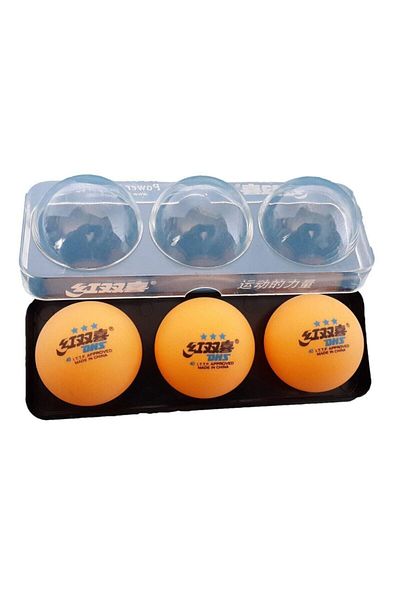 DHS Giftoomsport- Table Tennis Ball Ittf Approved 3 Star Pompom Ball - Orange Color