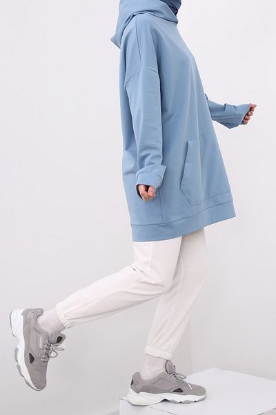 mavi tesettur sweatshirt modelleri fiyatlari trendyol