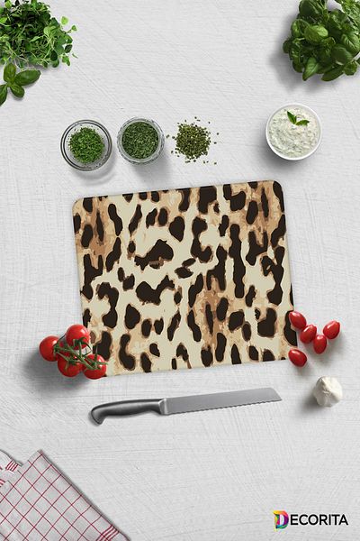 Decorita Leopard Pattern |   Glass Cutting Board - Glass Cutting Board |   29cm X 34cm