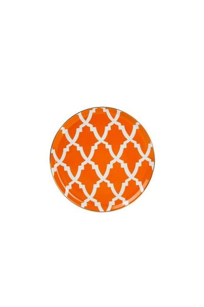 Porland Morocco Orange Flat Plate Patterned 20cm