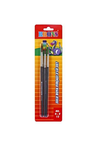 Genel Markalar Sulu Boya Fırça Seti 3lü 4-8-12 Br-674