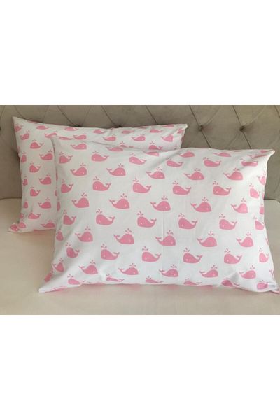 Çeyiz Bahçesi Pink Whale Μαξιλαροθήκη 2 τεμαχίων 50&70