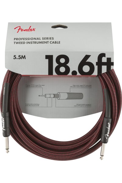 FENDER Professional Instrument Cable 18.6 Red Tweed Cable 5.5 m