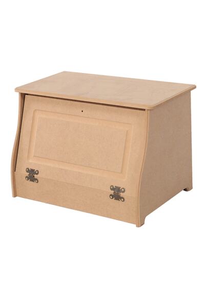 Özka Hobi Ahşap خزانة خبز خشبية MDF قابلة للطلاء - خزانة متعددة الأغراض