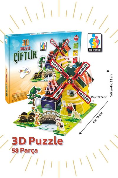 Bonkido 3d Puzzle "farm" 58 Pieces, 3D Puzzle