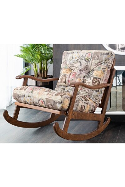 YASÜ Sallanan Sallanır Koltuk Ahşap Dinlenme Baba Emzirme Kitap Tv Koltuğu Mi...