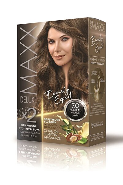 MAXX DELUXE Beauty Expert Zeytinyağı+keratin+argan Birleşimi 7.0 Kumral Set Boya