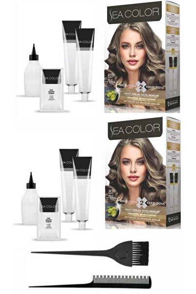 Sea Color Bir Kutuda 2 Boyama X2 Adet 8.1 Küllü Açık Kumral+tarak-fırça