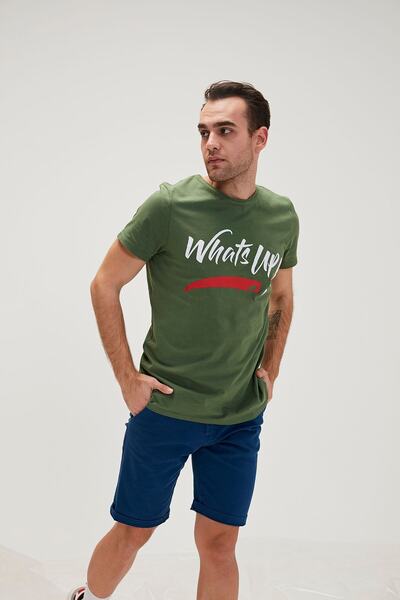 Bad Bear تي شيرت رجالي باللون الأخضر الداكن