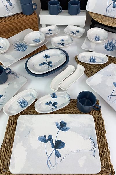 Keramika Blue Magic 29 Piece Siera Breakfast Set for 6 People - 19863