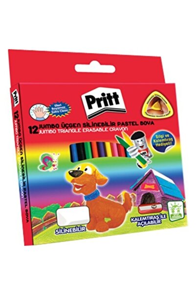 Genel Markalar Pastel Boya Jumbo Silinebilir Üçgen 12 Li 1655739 / Pritt
