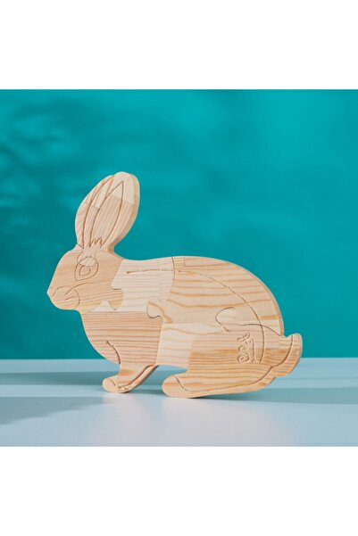 Sokak Lambası Sl Doğal Ahşap Puzzle Hobi Boyama Hayvanlar Serisi Tavşan 103