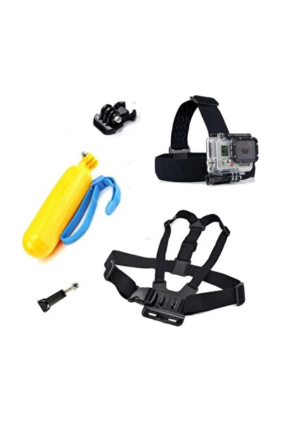 GoPro Uyumlu Kafa Göğüs Şamandıra 5 Parça Aksesuar Set - Aksiyonbutik