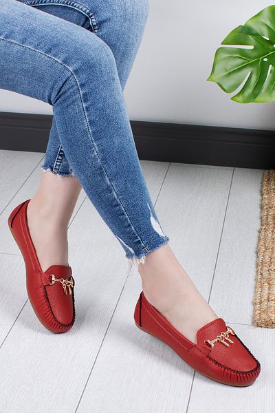 Khayt Women's Red Fury Casual Daily Ballerina Shoes