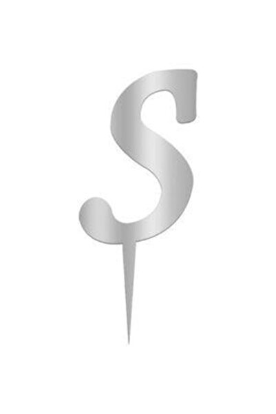 parti sürprizi حرف S زجاج شبكي فضي عاكس 7 سم