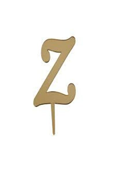 parti sürprizi حرف Z زجاج شبكي ذهبي عاكس 7 سم