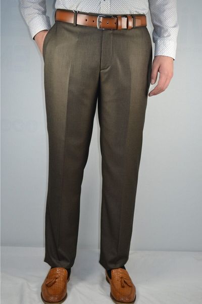Bomonti Men's Brown Classic Oversize Flexible Fabric Trousers