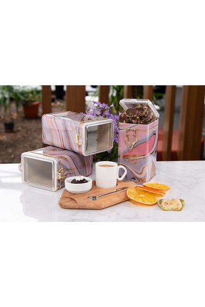 EVLE Efb21ı0 Rectangular Lockable Storage Container 75x100x150 Set of 3, Liquid Pink