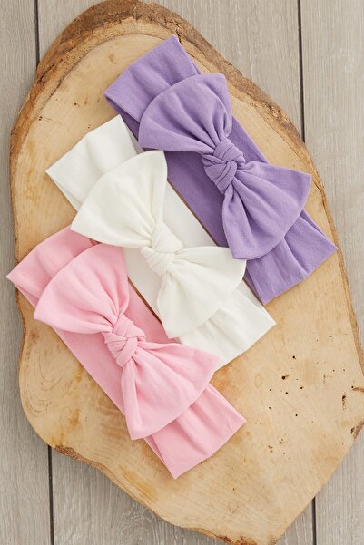 Babygiz Χειροποίητο μαλακό παπιγιόν φυσικό 100% βαμβάκι χτενισμένο βαμβάκι 3 τεμαχίων παιδικό σετ μπαντάνας για κορίτσια