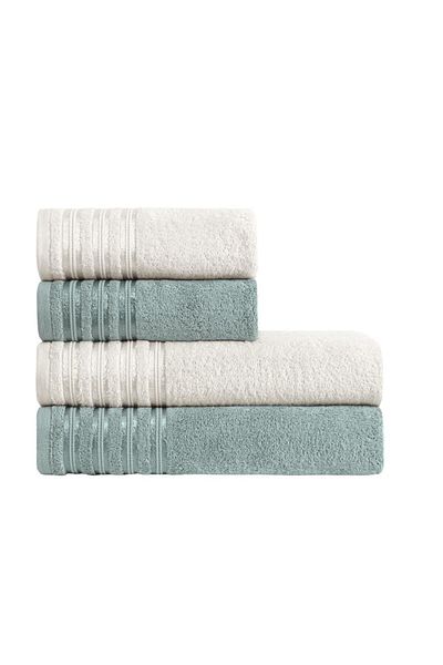 Upline Supreme Bamboo Extra Soft High Quality Towel Set - Ecru/green (2*50x85+2*70x140)