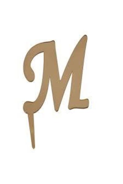 parti sürprizi حرف M زجاج شبكي ذهبي عاكس 7 سم