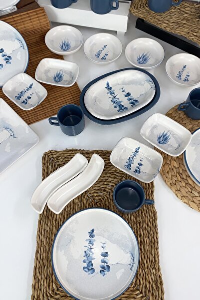 Keramika Blue Magic  Stackable Kahvaltı Takımı 26 Parça 6 Kişilik