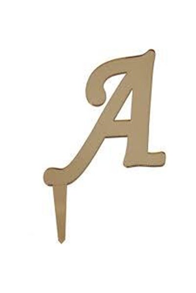 parti sürprizi حرف A زجاج شبكي ذهبي عاكس 7 سم