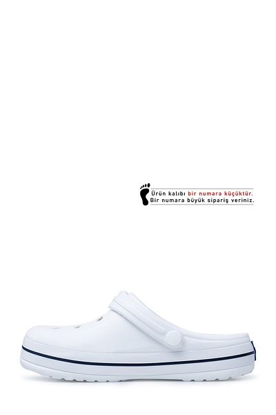 Akınal Bella White Navy Blue Women's Slippers - E195Z000