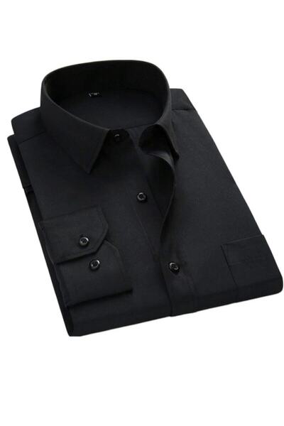 NACAR STORE Men's Black Long Sleeve Classic Cut Shirt