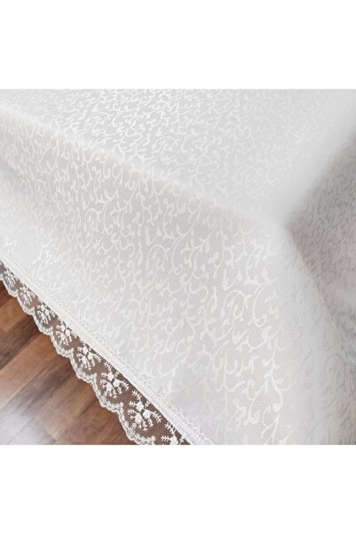ButikEvim مفرش طاولة كريمي فرنسي مزين بدانتيل