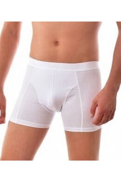 Tutku Ανδρικό λευκό χτενισμένο βαμβακερό Elestan Lycra Boxer Πακέτο 1