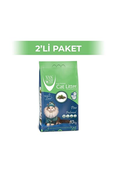 Vancat Çam Kokulu Ince Taneli Kedi Kumu 10 Kg 2 Adet