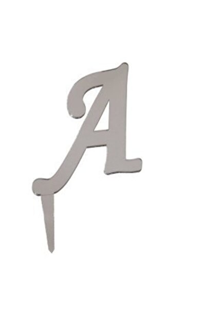 parti sürprizi حرف A زجاج شبكي فضي عاكس 7 سم