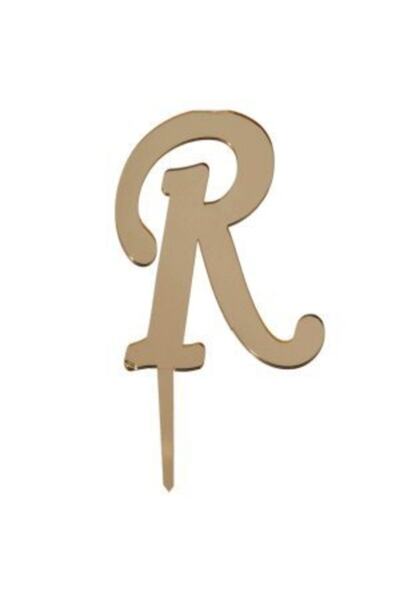 parti sürprizi حرف R زجاج شبكي ذهبي عاكس 7 سم