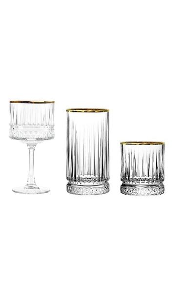 Paşabahçe Elysia Golden Touch Glass Water and Soft Drink Set 18 Pieces