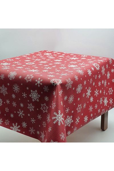K&M HOMETEX Lined Removable Oilcloth Tablecloth