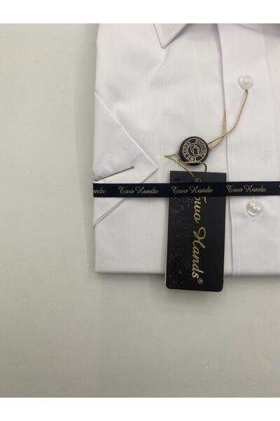 TWO HANDS Біла чоловіча сорочка з короткими рукавами