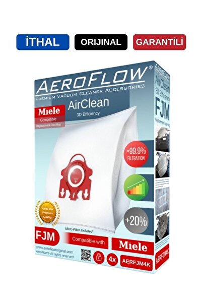AeroFlow Miele Active Medical S 578 - Συμβατή τσάντα σκόνης (συσκευασία 4 τεμ...