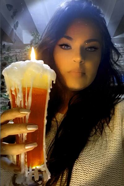 FANTASTİK SANAT ATÖLYESİ Bardakta Dekoratif Kokulu Arpa Suyu Mum Yükseklik 20 cm Jel Parafin Ve Soya Wax