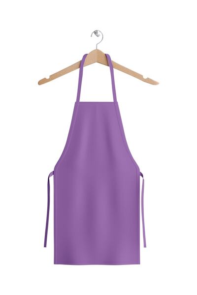 Genel Markalar Çocuk Mutfak Önlüğü - Mor Sıvı Geçirmez Duck Kumaş