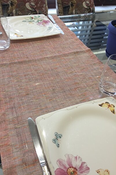 CLARISS HOME Linen, Runner and Tablecloth, Red, 40 X 140