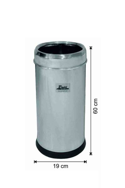 KG-GOLDPAPER 1251 18lt Plastik Tabanlı Çemberli Paslanmaz Çelik Çöp Kovası