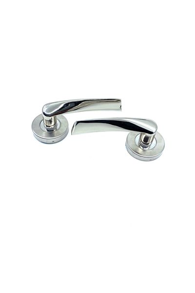 Sofuoğlu Lerzan Rozetli (Yale) Door Handle Nickel Satin - for Exterior Door